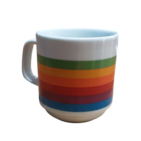 Vintage Apple Computer Logo 80's Mug Papel Rainbow MacIntosh Lisa Coffee Cup - Picture 11 of 14